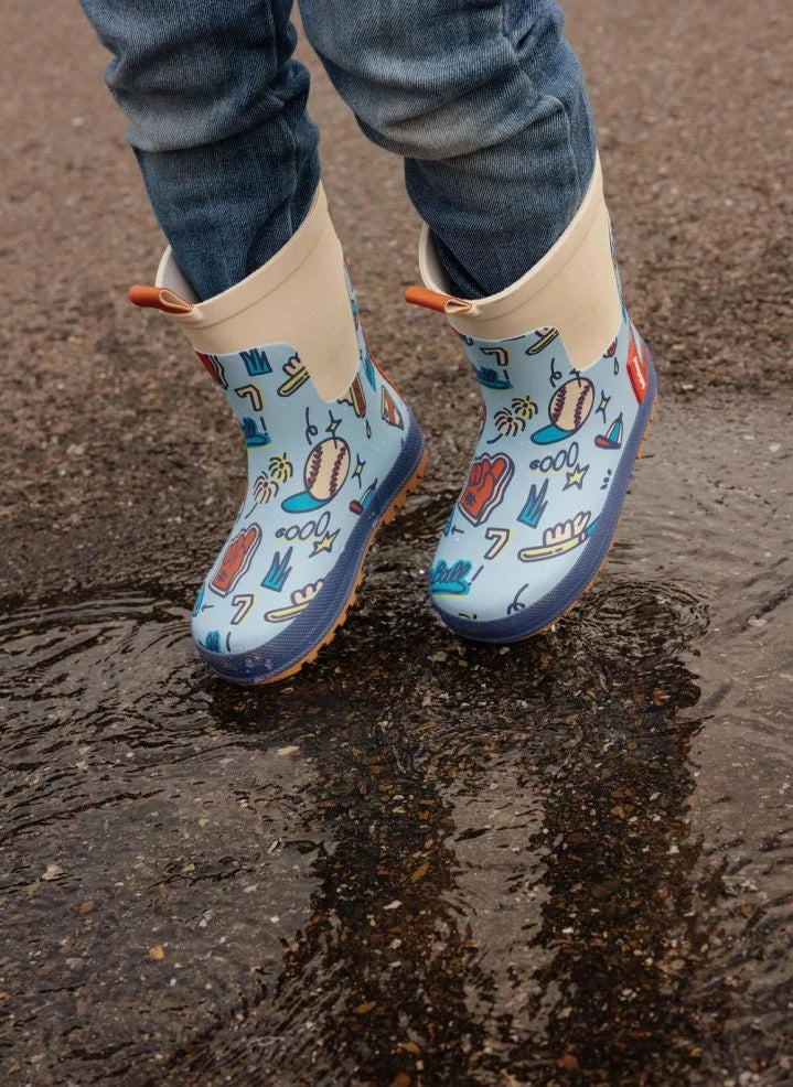 Hello Hossy - Baseball Themed Rain Boots | Blue