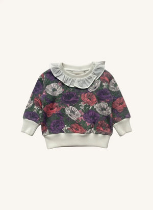Studio Bohème - Juno Floral Pattern Organic Cotton Sweatshirt | Purple