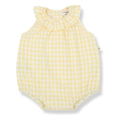 1+ in the family - Corfu Vichy Seersucker Overall | Light Yellow