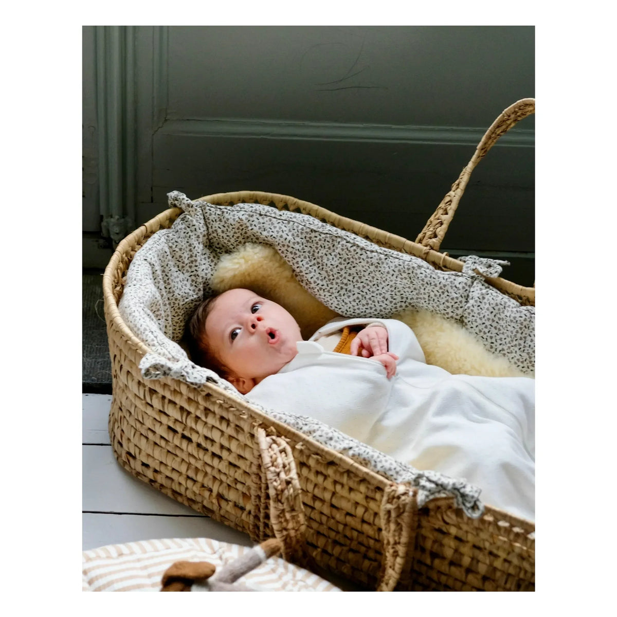 Tante Reine - Pointelle Swaddle Sleep Suit | Ecru
