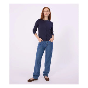 Petit Bateau - Straight ribbed cardigan | Navy Blue