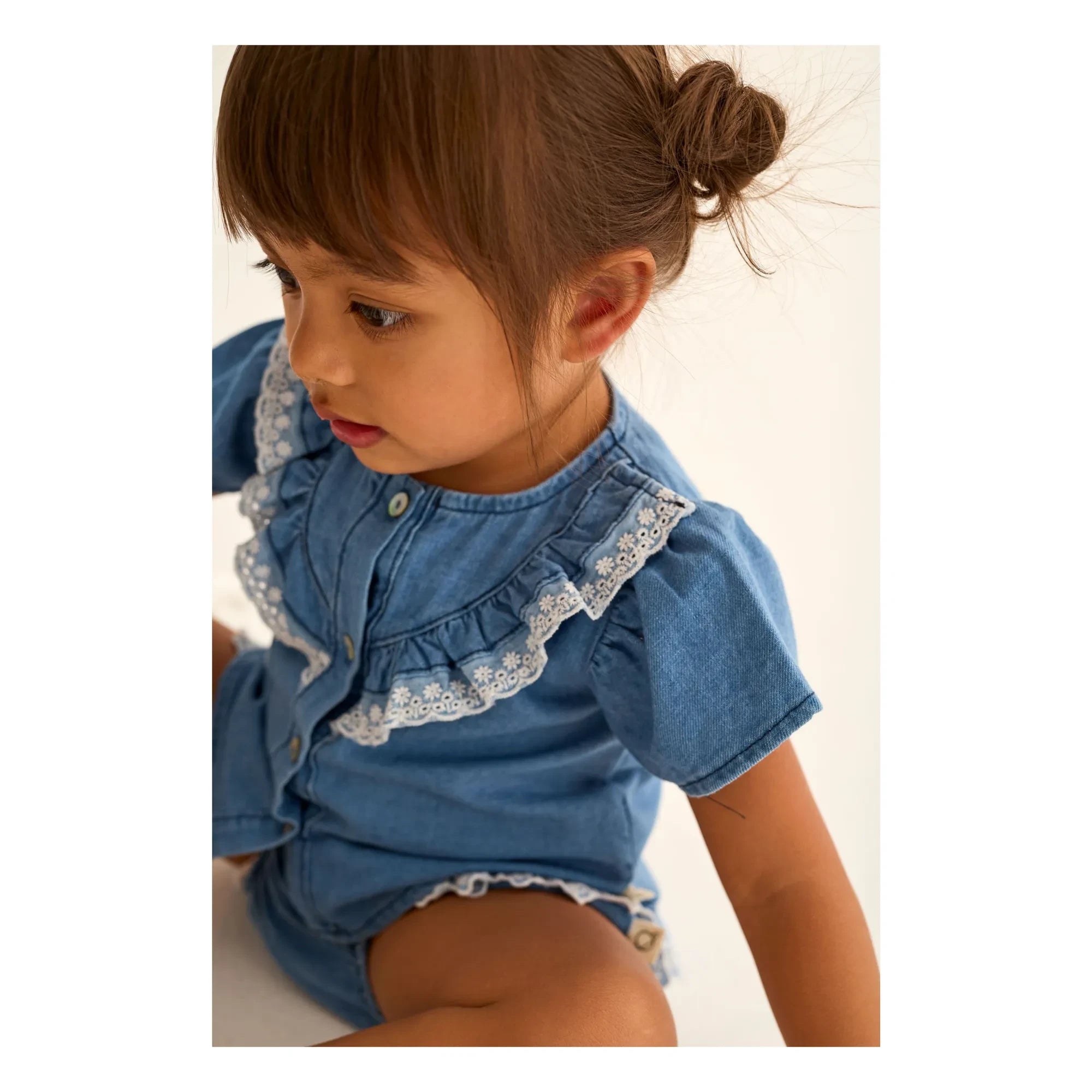 Cozmo - Blue Ruffled Denim Blouse Malva