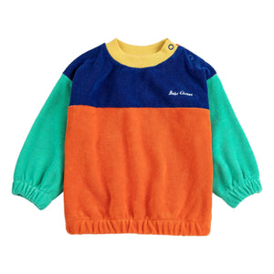 Bobo Choses - Renk Bloklu Organik Pamuklu Bebek Sweatshirt | Turuncu