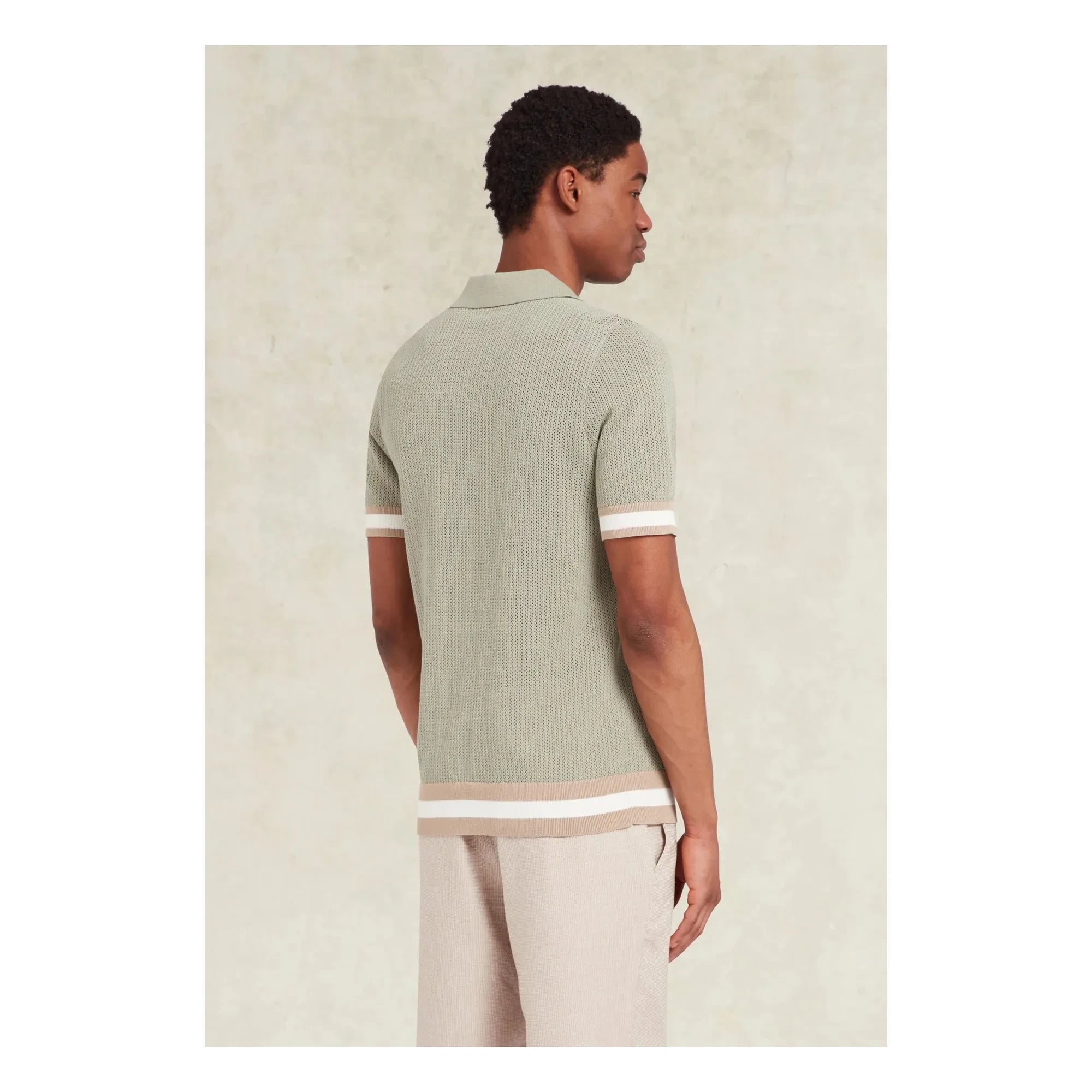 Ché Studios - Quinn Cotton Polo T-shirt | Beige - Green