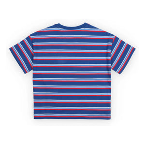 the new society - Striped Ciclan T-Shirt | Blue