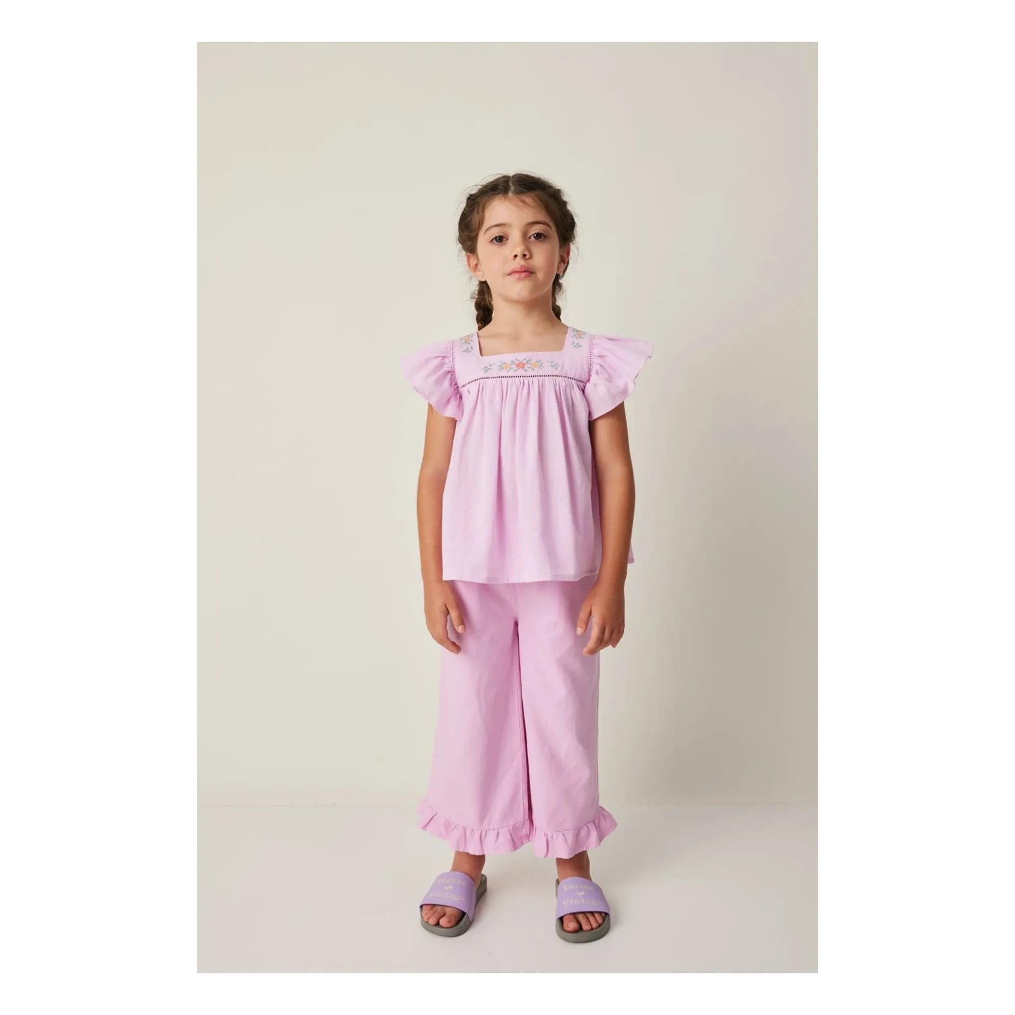 Tocoto Vintage - Ruffled Pants | Lilac