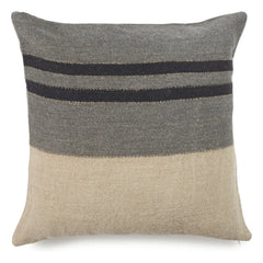 Libeco - Keten yastık kılıfı Black House Stripe | Carbon