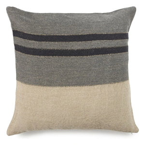 Libeco - Keten yastık kılıfı Black House Stripe | Carbon