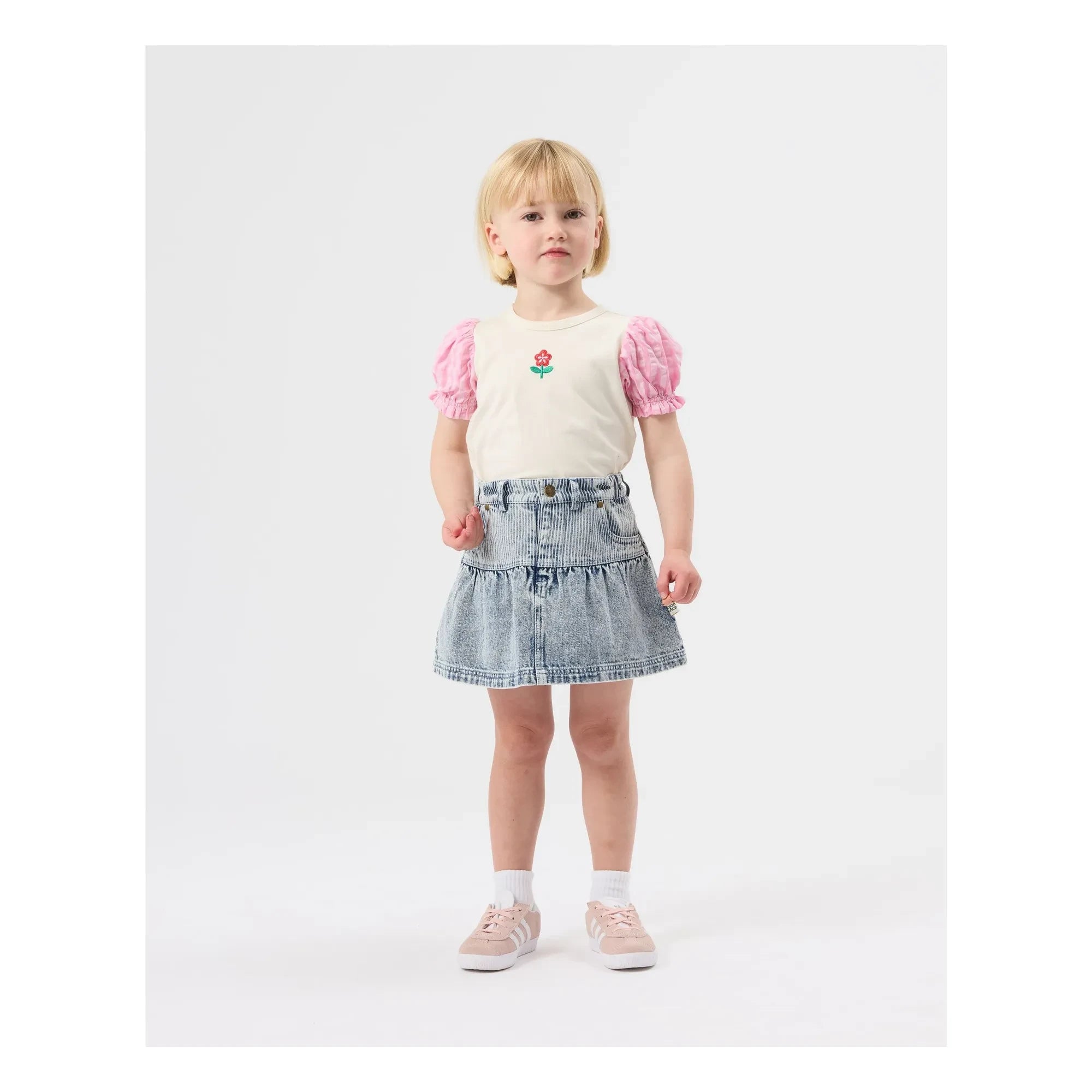 Goldie + Ace - Peplum Denim Skirt | Blue