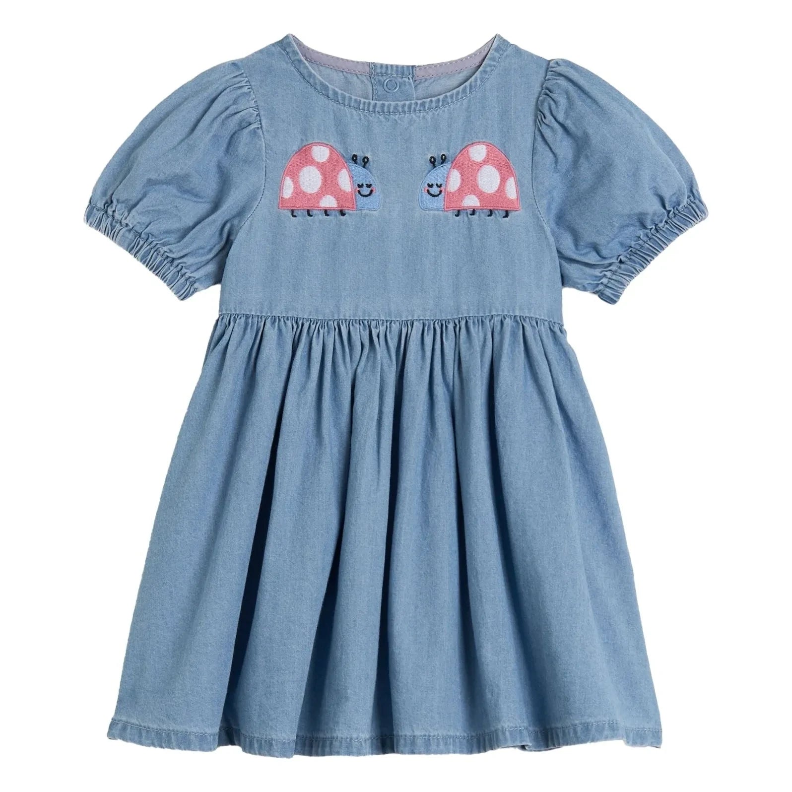 Stella McCartney Kids - Denim Dress Ladybirds Organic Cotton | Blue