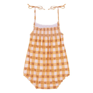 birinit - Peñalba Carreaux Baby Swimsuit | Mustard