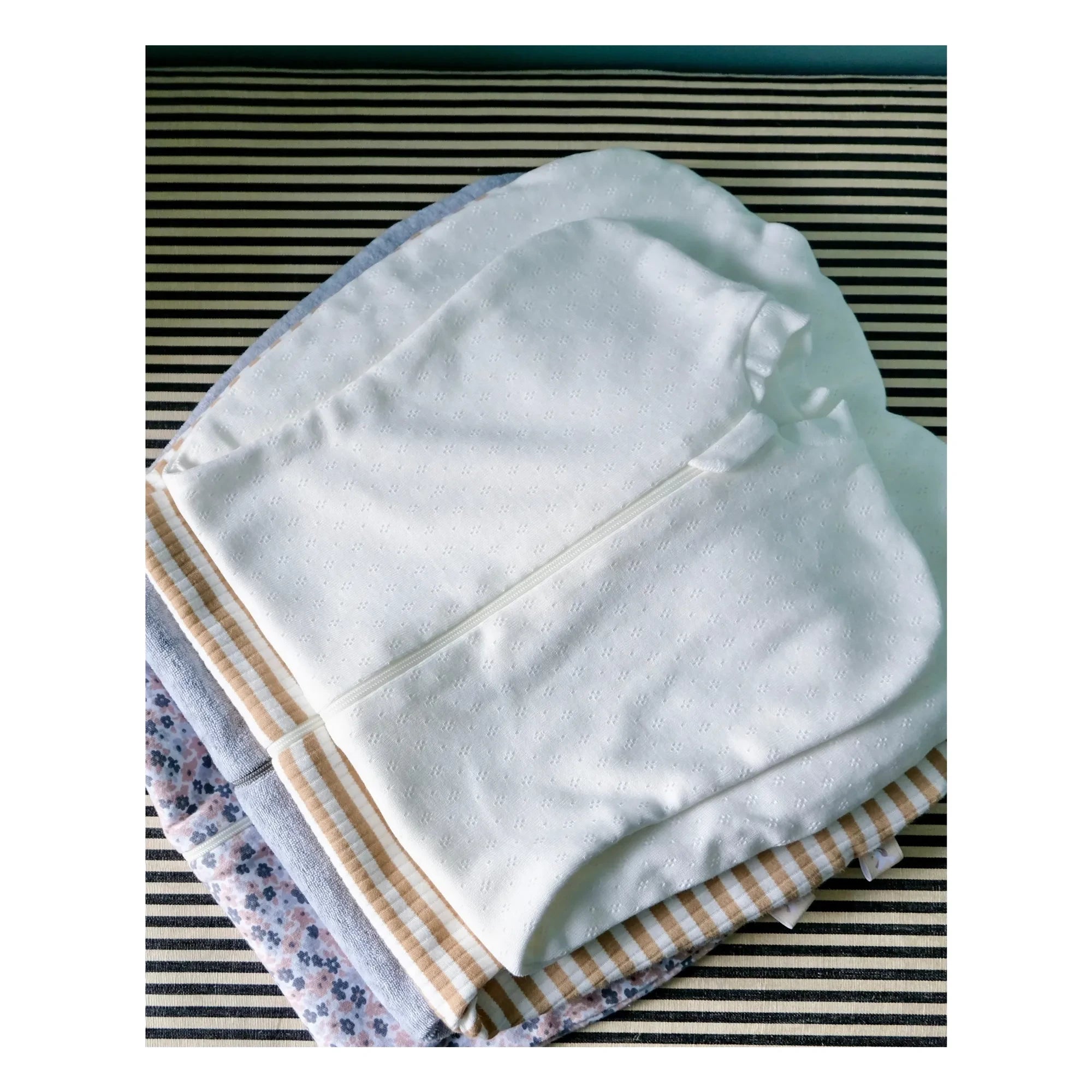 Tante Reine - Pointelle Swaddle Sleep Suit | Ecru