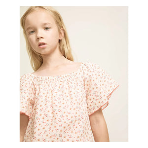 Búho - Seersucker Floral Blouse | Peach