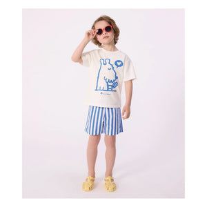 Petit Bateau - Recycled Fiber Striped Swim Shorts | Blue