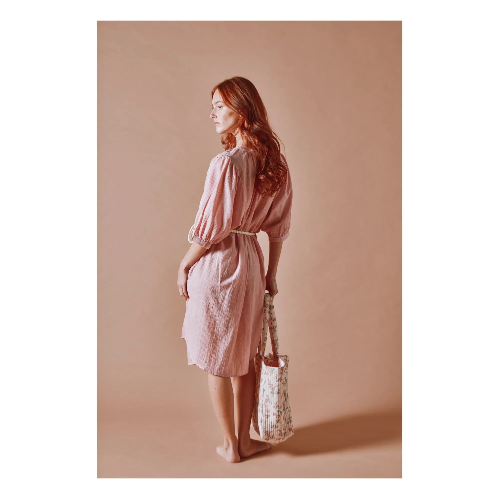 Emile et Ida - Pink Kadhi Cotton Dress