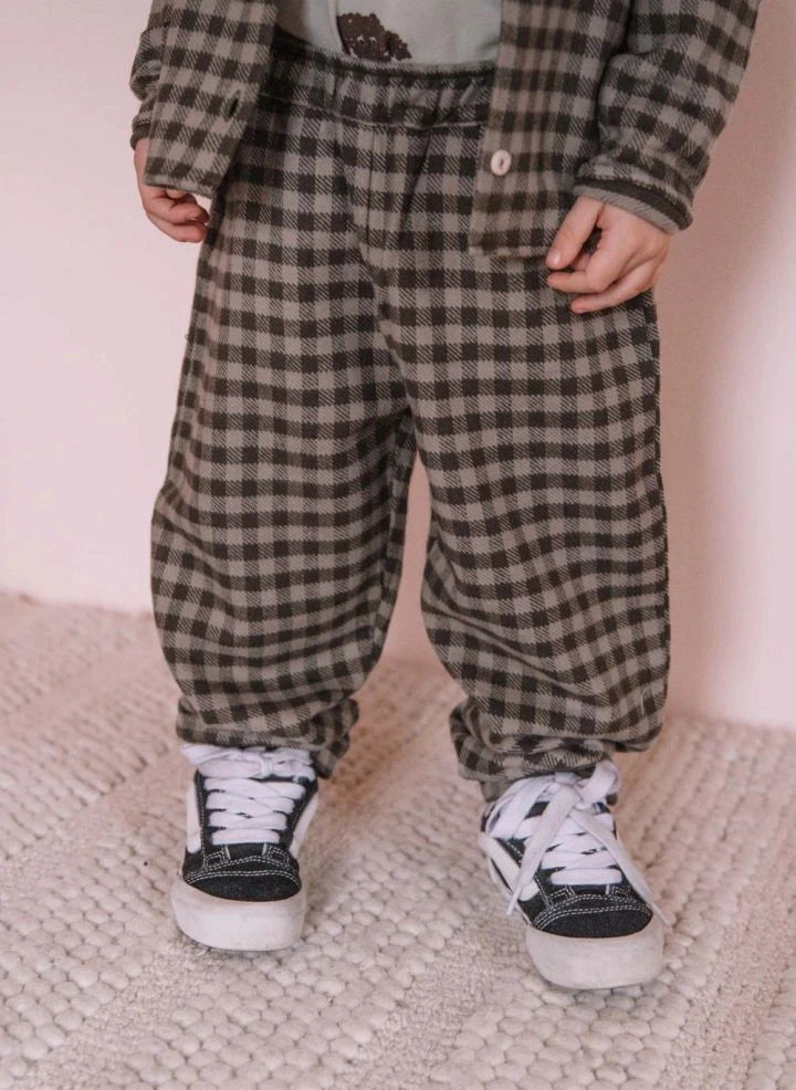 Studio Bohème - Carrott Vichy Organic Cotton Trousers | Gray