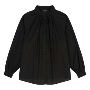 BELLEPIECE - Paxos Cotton Voile Blouse | Black