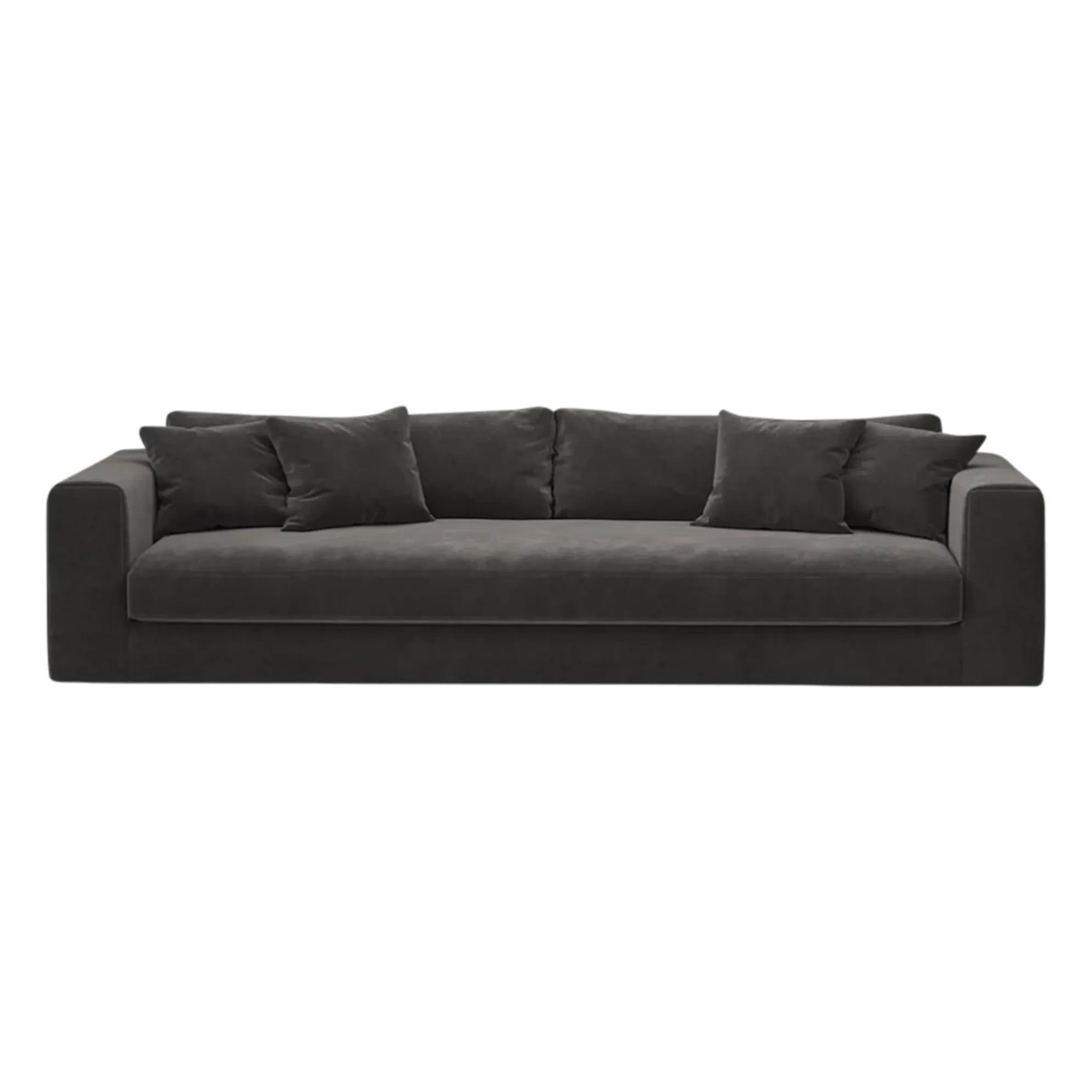 Panac Edition - Bellechasse velvet brushed 4-seater sofa - 260 cm | Charcoal Gray