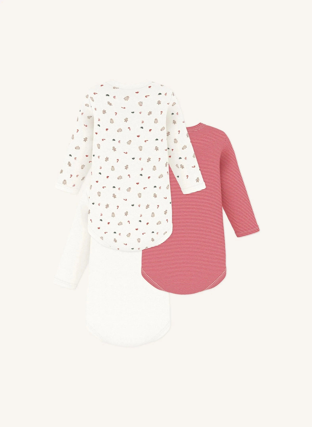 Petit Bateau - 3'lü Organik Pamuk Noel Body Seti | Beyaz