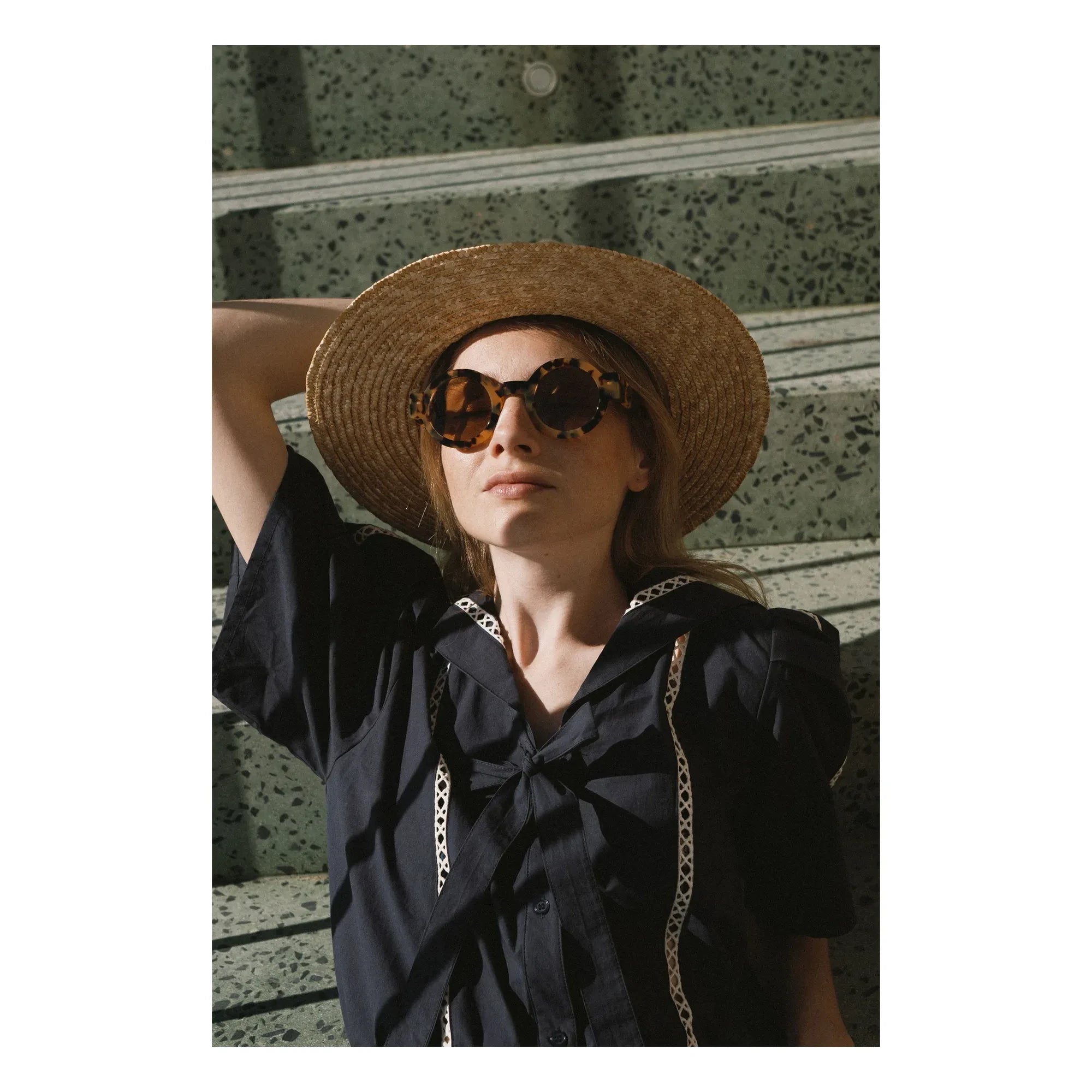 The Tiny Big Sister - Sailor Cotton Blouse | Navy Blue