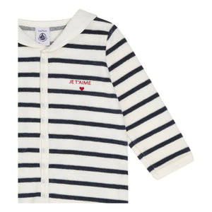 Petit Bateau - Organic Cotton Striped Pajama Set | White