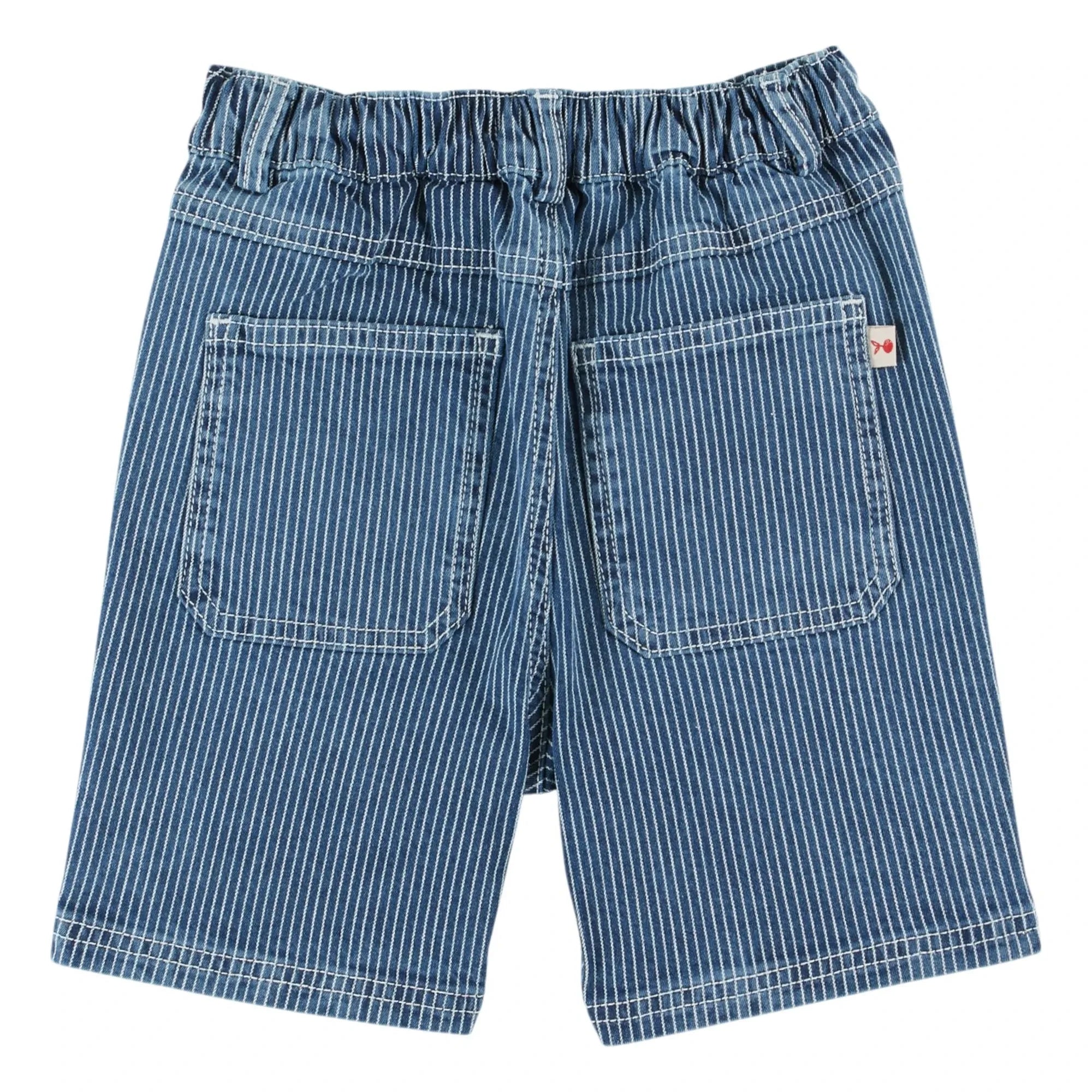 Emile et Ida - Striped Denim Bermuda Shorts | Blue