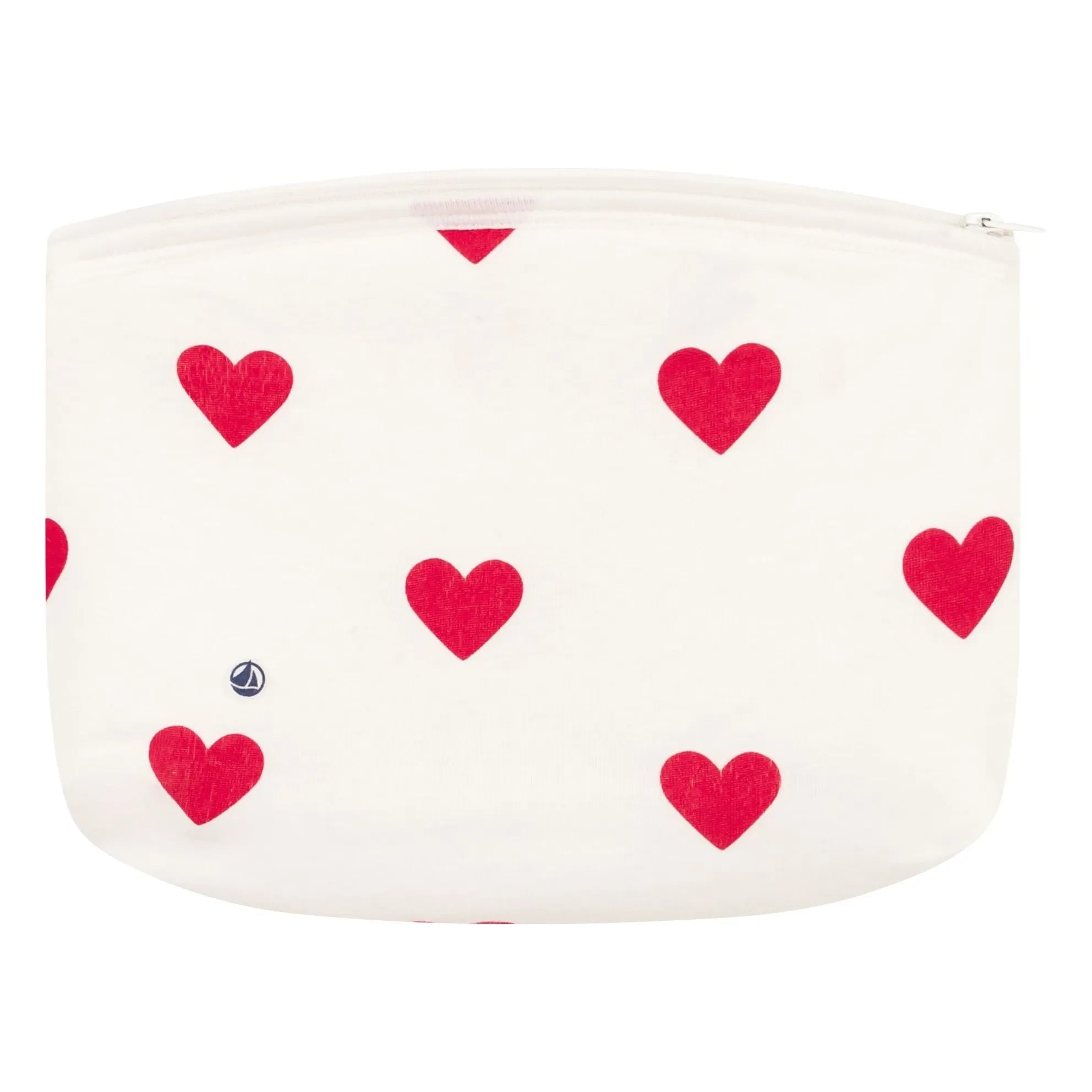 Petit Bateau - Organic Cotton Heart Pattern Pencil Case | White