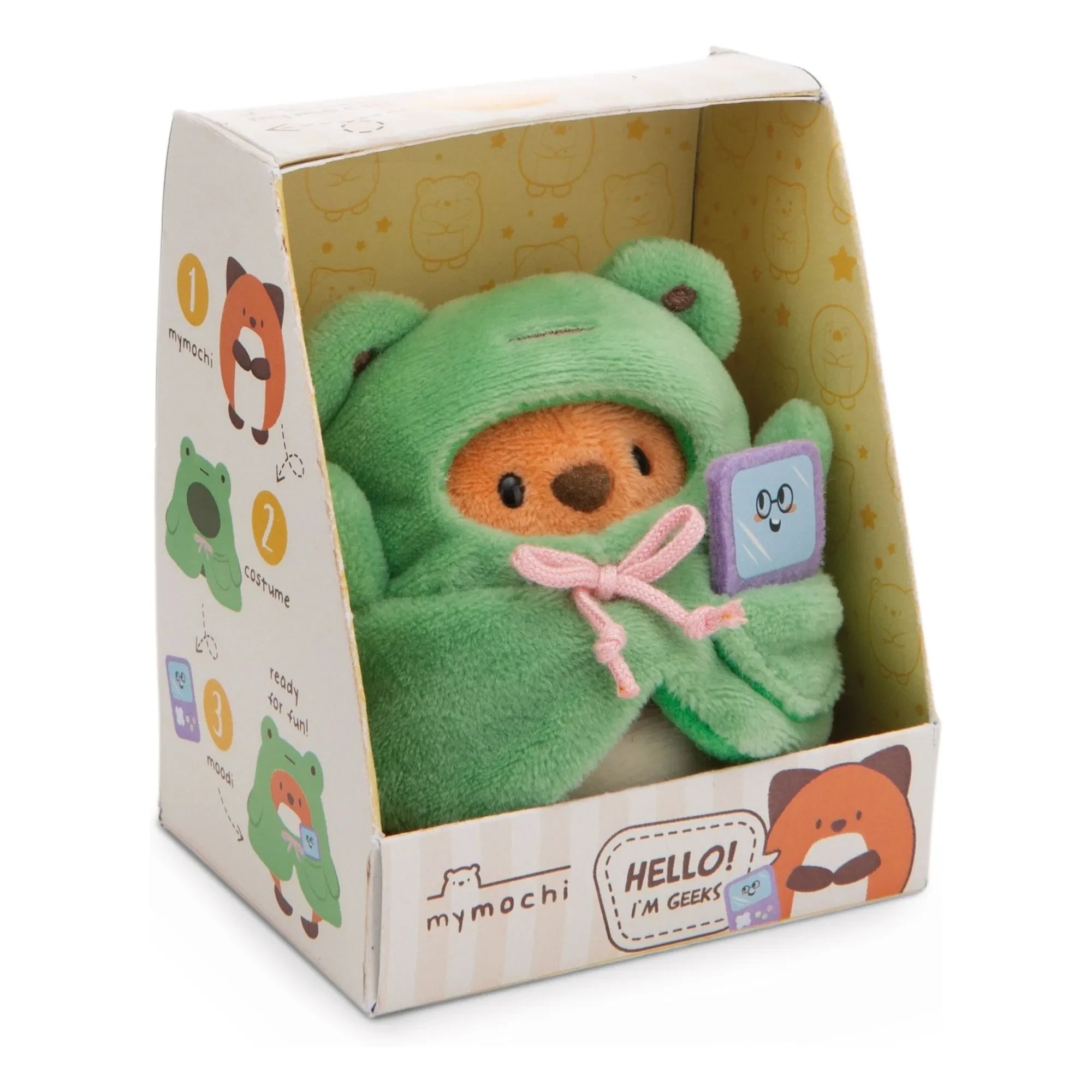 Nici - Kurbağa kostümlü Geeks peluş | Yeşil