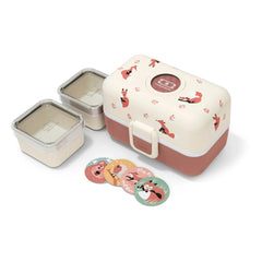 Monbento - MB Tresor Adjustable Kids Bento, 3 Compartments | Dust Pink