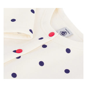 Petit Bateau - Molton Puantiyeli Hırka | Ekru
