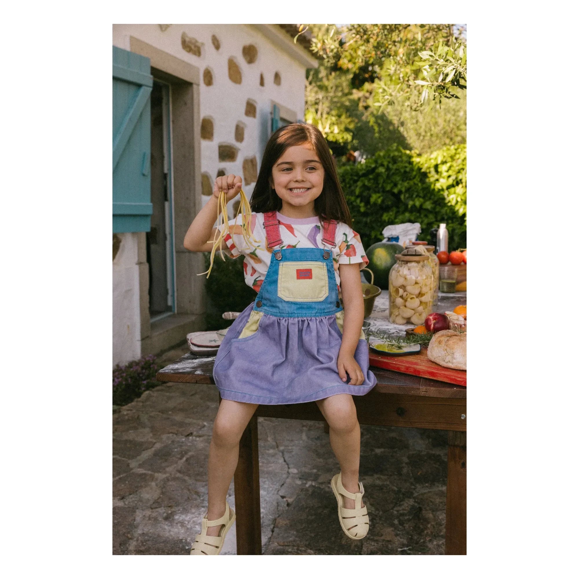 Favorite People - Colorblock Mozzarella Overalls | Purple