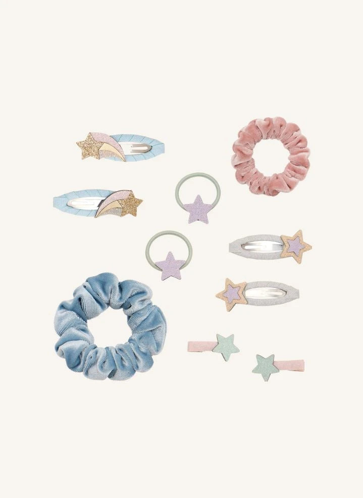Mimi & Lula - Rüya gibi scrunchie ve saç tokası çantası | Soluk mavi