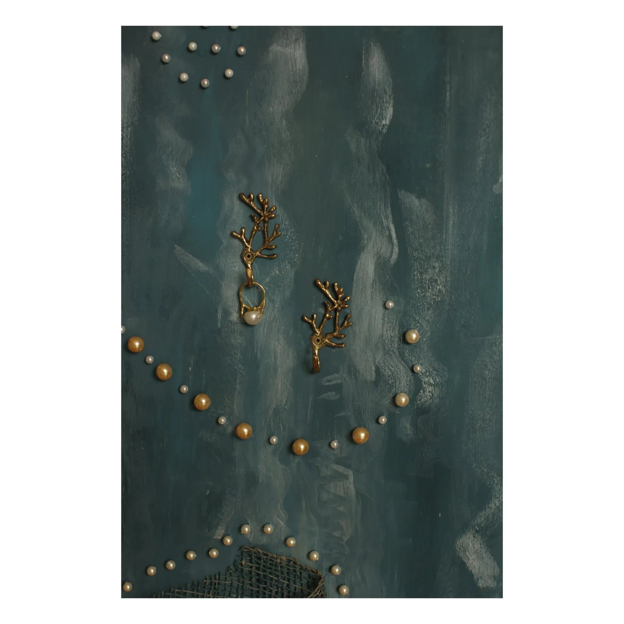 Doing Goods - Marie Cora Recycled Brass Wall Hooks - Set of 2 | Gold Brown