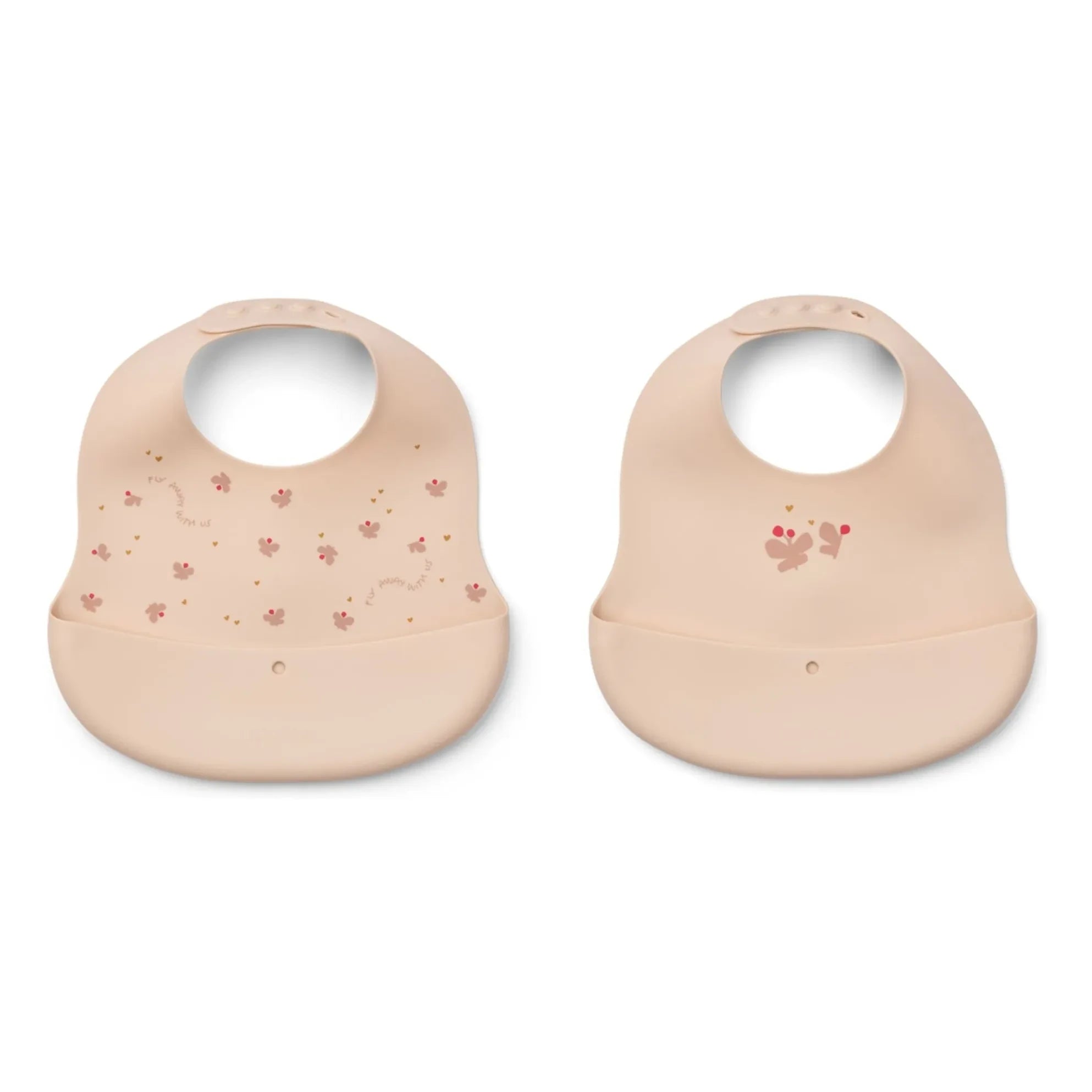 Liewood - Ember Silicone Bibs - 2-Pack | Mini Butterfly/Apple Blossom