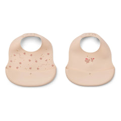 Liewood - Ember Silicone Bibs - 2-Pack | Mini Butterfly/Apple Blossom