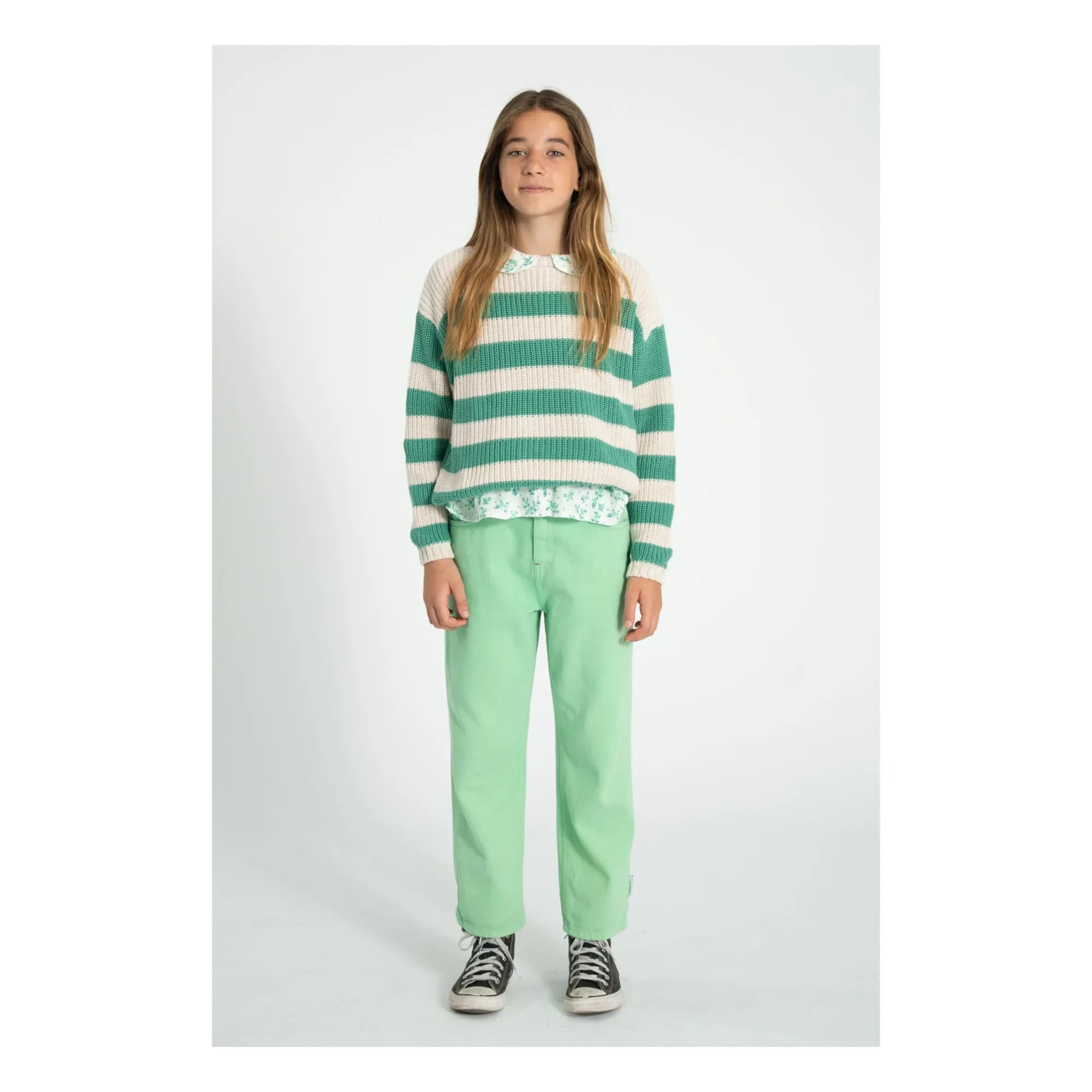 Piupiuchick - Striped Organic Cotton Sweater | Green