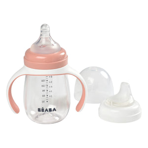 Béaba - 2-in-1 Learning Baby Bottle 240 ml | Powder Pink