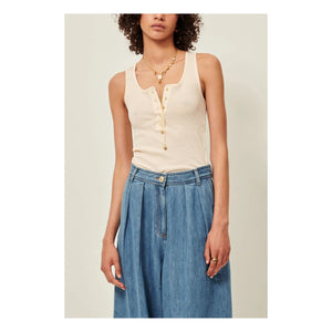 Sessùn - Camargo Strap Tank Top | Ecru
