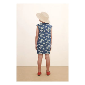 Tinycottons - Denim Oversized Collar Daisy Dress | Blue