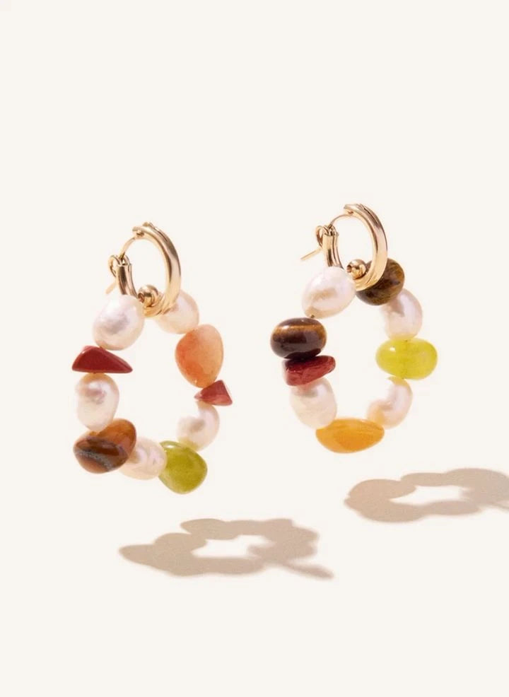 Camille Colette Studio - Gaia Round Hoop Earrings | Multicolor