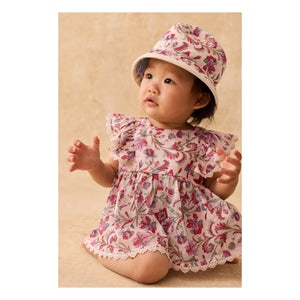 Louise Misha - Lajik Floral Organic Cotton Hat | Cream