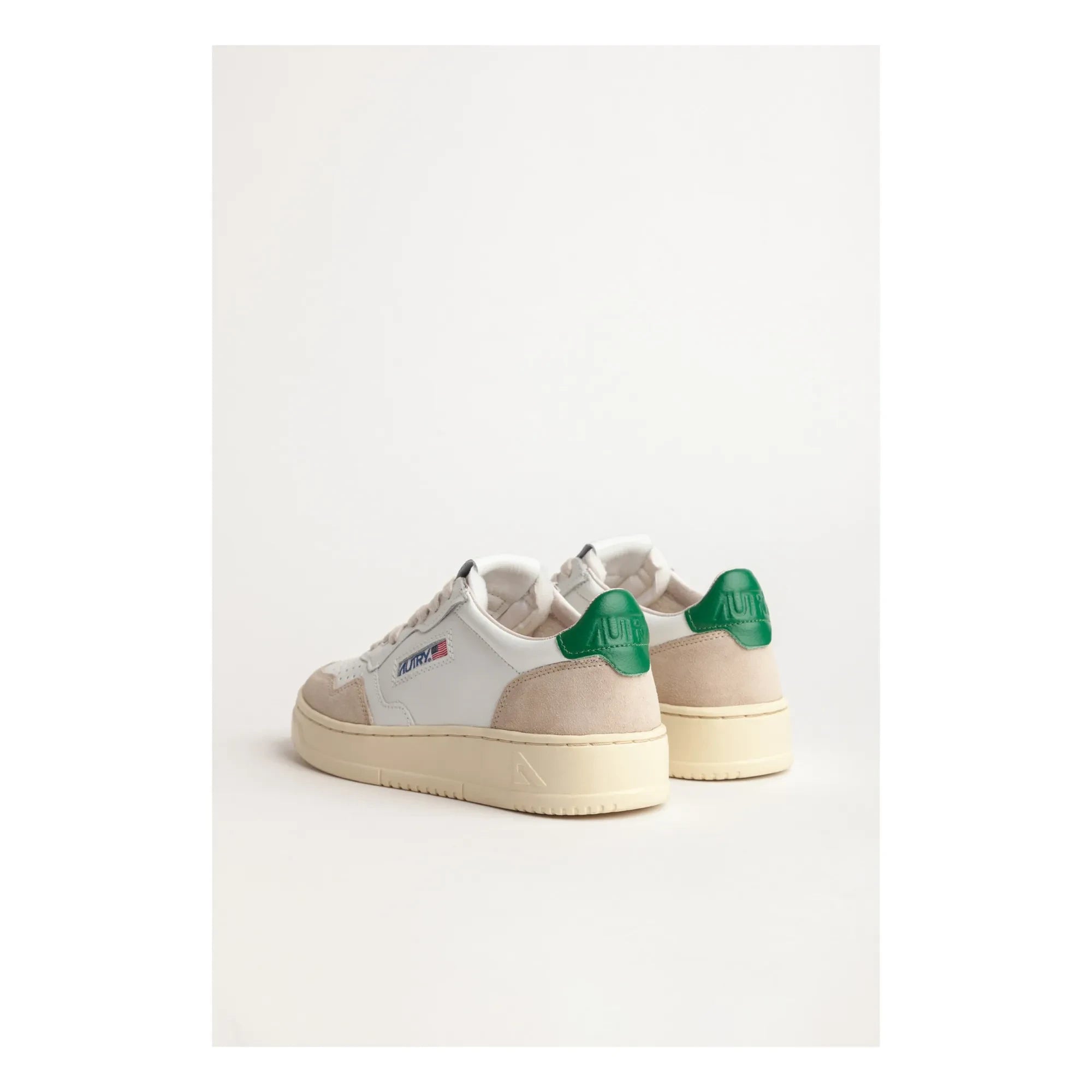 Autry - Medalist Low Heel Leather/Suede Sneakers | Green