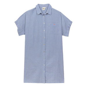 a.p - Cotton Gingham Shirt Dress | Blue Vichy Cotton