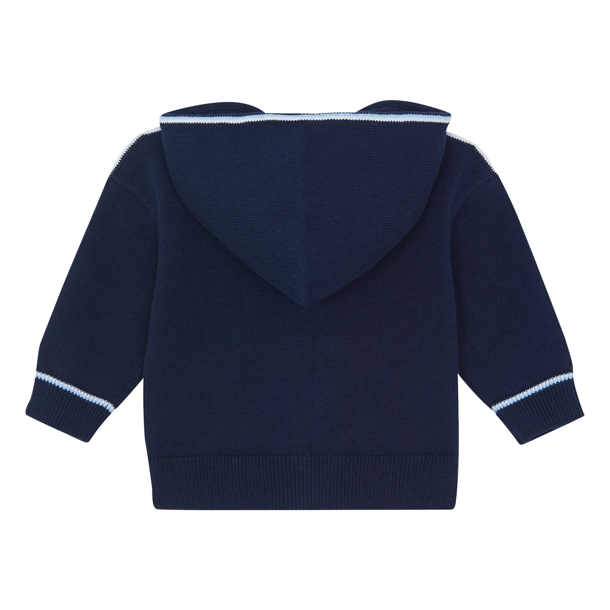 Tartine et Chocolat - Zip-up Contrast Striped Sweatshirt | Navy Blue