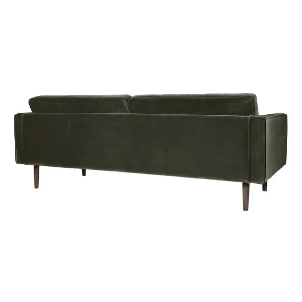 Broste Copenhagen - Wind Velvet 3-Seater Sofa | Olive Green