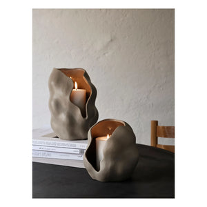 Broste Copenhagen - Hekla Stoneware Candle Jar | Gray