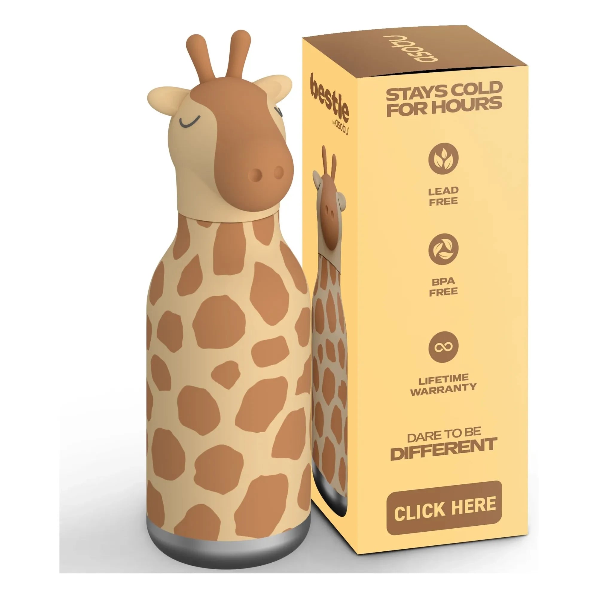 Asobu - Giraffe Stainless Steel Water Bottle | Orange