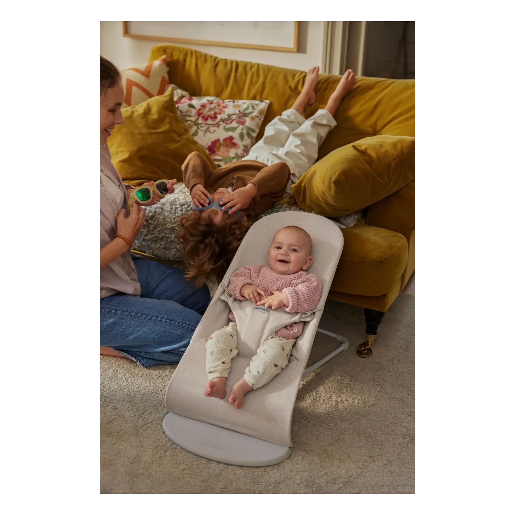BabyBjörn - Bliss lounger in variegated woven jersey | Beige