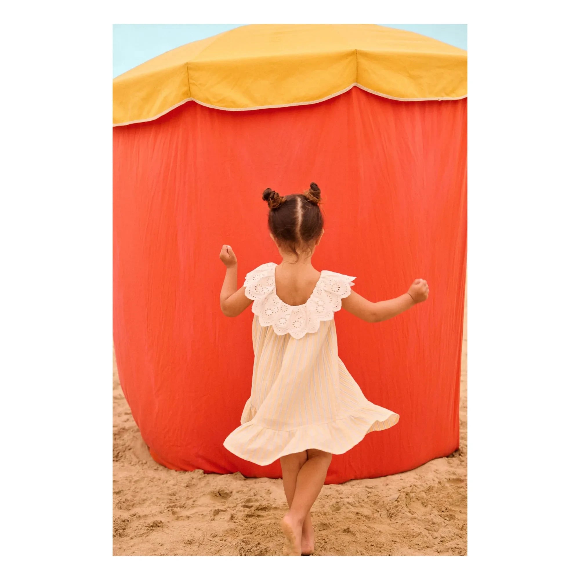 Louise Misha - Danya Striped Organic Cotton Dress | Yellow