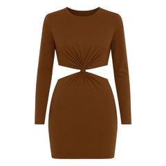 Vanessa Sposi - The Loop Cut Detail Dress | Chocolate